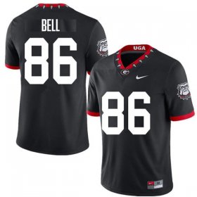 Sale - Black Dillon Bell #86 Georgia Bulldogs 100th Anniversary Men Classic University Football Jersey