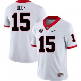 Sale - White Carson Beck #15 Georgia Bulldogs Game Men Alumni University Football Jersey